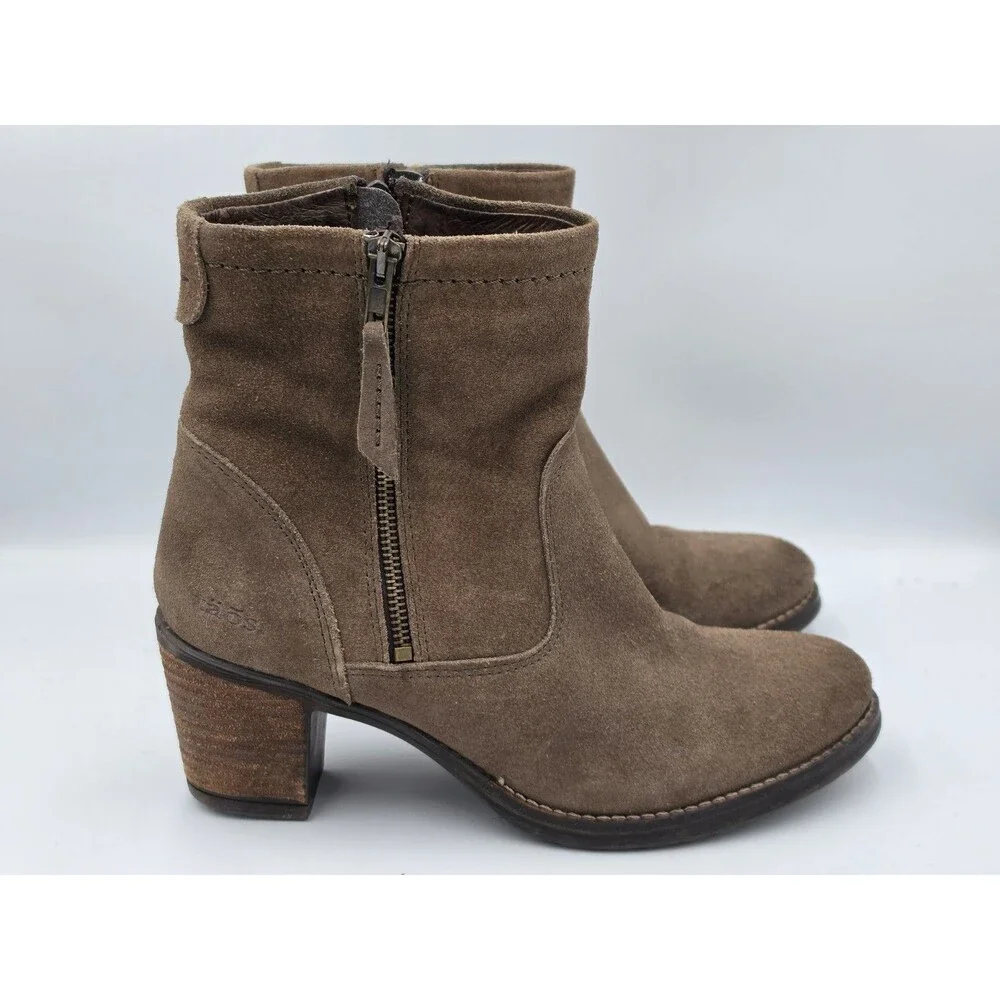 Taos Footwear Brown Suede Leather Ankle Boots Women's Size 9 EU 40 Bohemian Fall